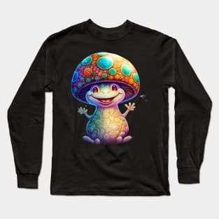 magical toadstool mushroom character Happy face Long Sleeve T-Shirt